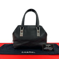 Chanel Card and Choco Bar Caviar Leather Handbag Black