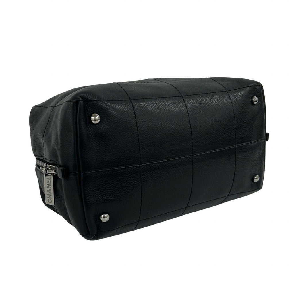 Chanel Card and Choco Bar Caviar Leather Handbag Black — view 7