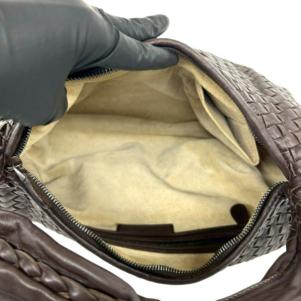 Bottega Veneta Hobo Intrecciato Leather Handbag Mini Tote Brown — view 9
