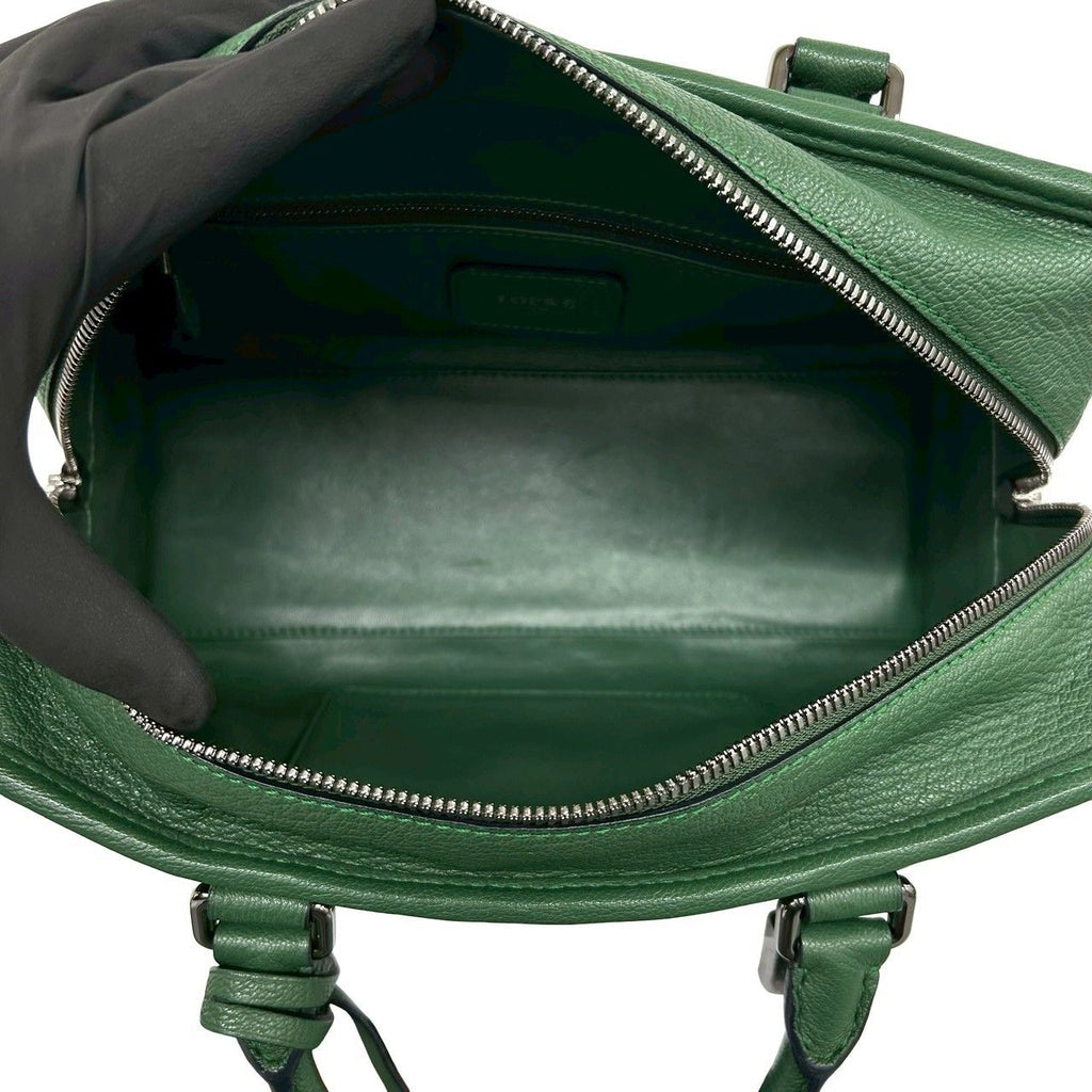Loewe Amazona 28 Anagram Logo Leather Mini Boston Bag Green — view 9