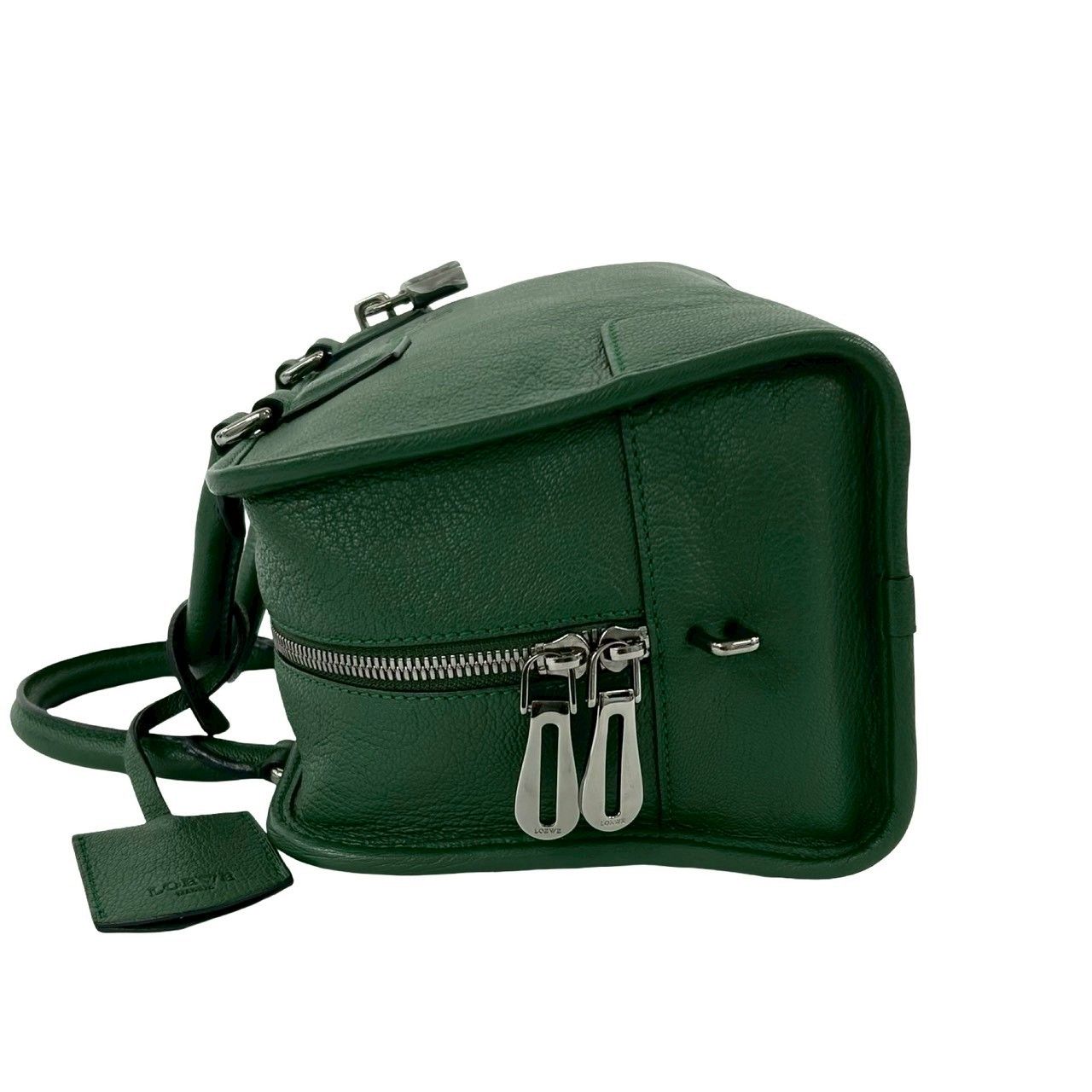 Loewe Amazona 28 Anagram Logo Leather Mini Boston Bag Green — view 5