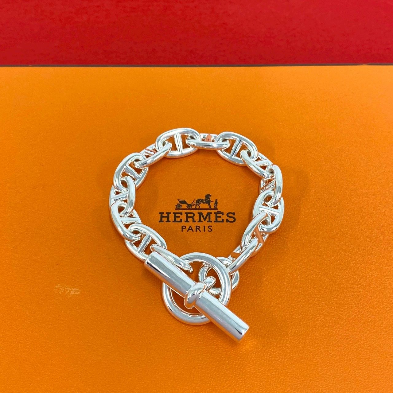 Hermes Chaine D'ancre MM Bracelet 925 Sterling Silver