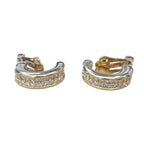 Dior Half Hoop Earrings Rhinestone Gold — view 3
