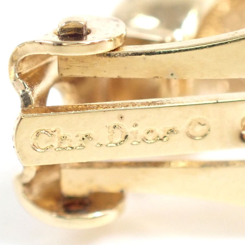 Dior Half Hoop Earrings Rhinestone Gold — view 6