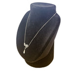 Dior Rhinestone Necklace Ribbon Motif Silver — view 6