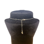 Dior Rhinestone Necklace Ribbon Motif Silver — view 7