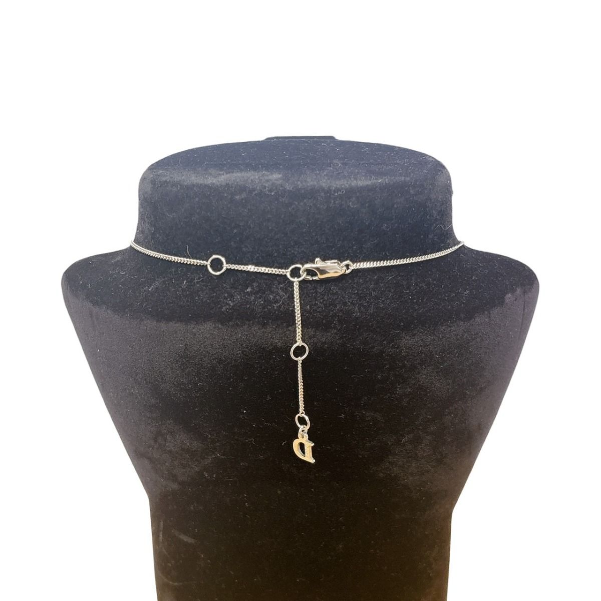 Dior Rhinestone Necklace Ribbon Motif Silver — view 7