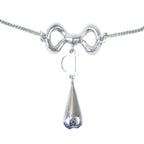 Dior Rhinestone Necklace Ribbon Motif Silver — view 3