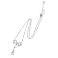 Dior Rhinestone Necklace Ribbon Motif Silver