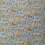 Hermes Indian Hunting Pleated Scarf Carre 90 Blue — view 8