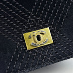 Chanel CC Logo Shoulder Bag Suede Black — view 5