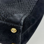 Chanel CC Logo Shoulder Bag Suede Black — view 3