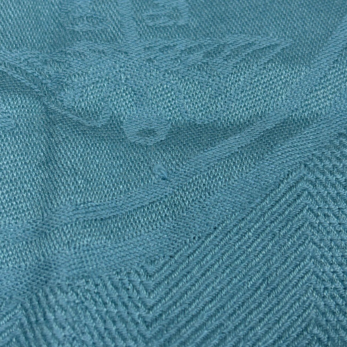 Hermes Logo Shawl Scarf Cashmere Silk Blue — view 3