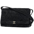 Chanel Cosmos Line Shoulder Bag CC Logo Suede Black