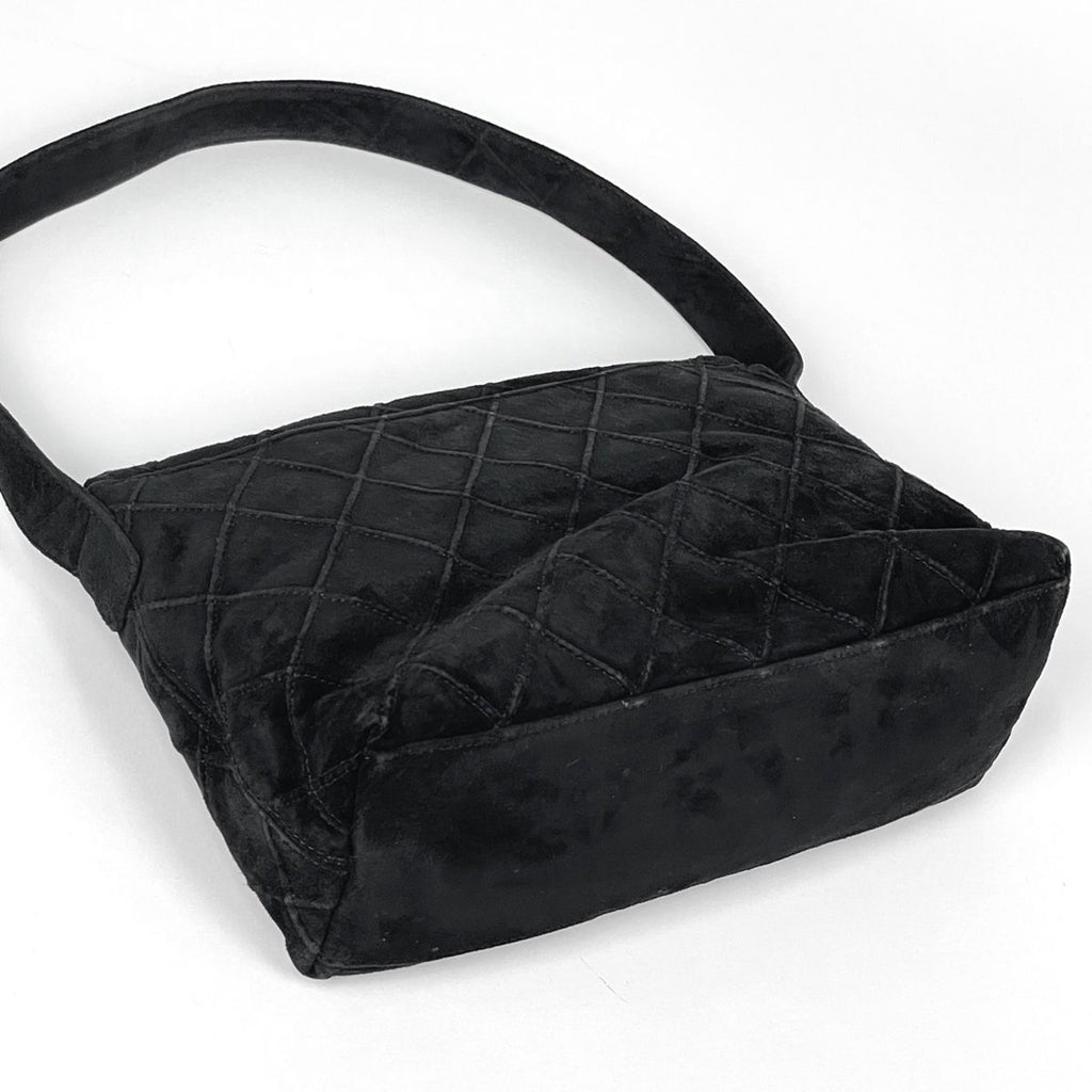 Chanel Cosmos Line Shoulder Bag CC Logo Suede Black — view 2
