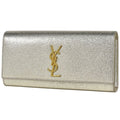 Saint Laurent Logo Clutch YSL Cassandra Leather Gold