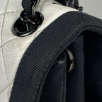 Chanel Single Flap Chain Shoulder Bag Bicolor Leather White — view 8