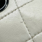 Chanel Single Flap Chain Shoulder Bag Bicolor Leather White — view 6