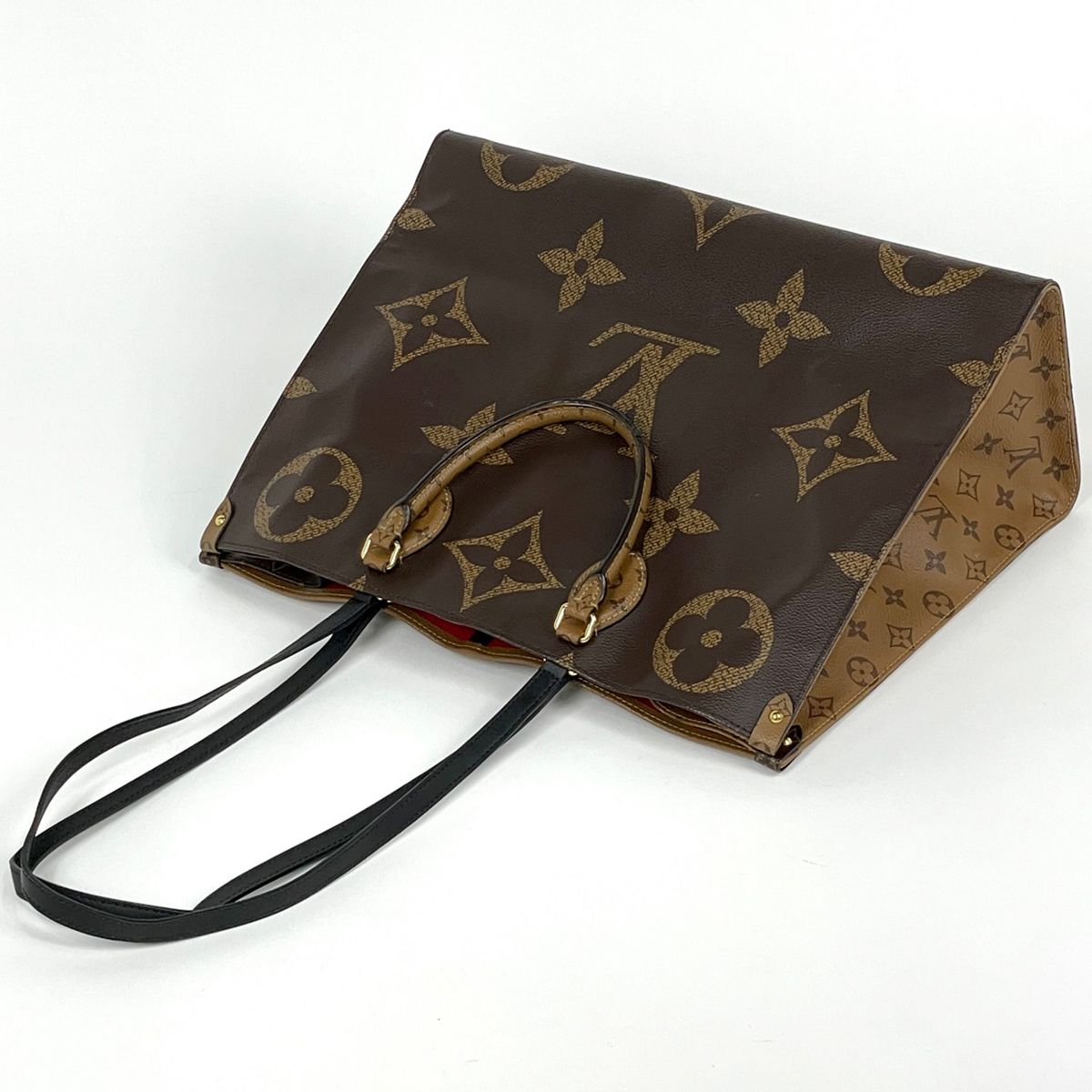 Louis Vuitton On The Go GM 2-Way Shoulder Bag Monogram Giant Tote Reverse Brown — view 7