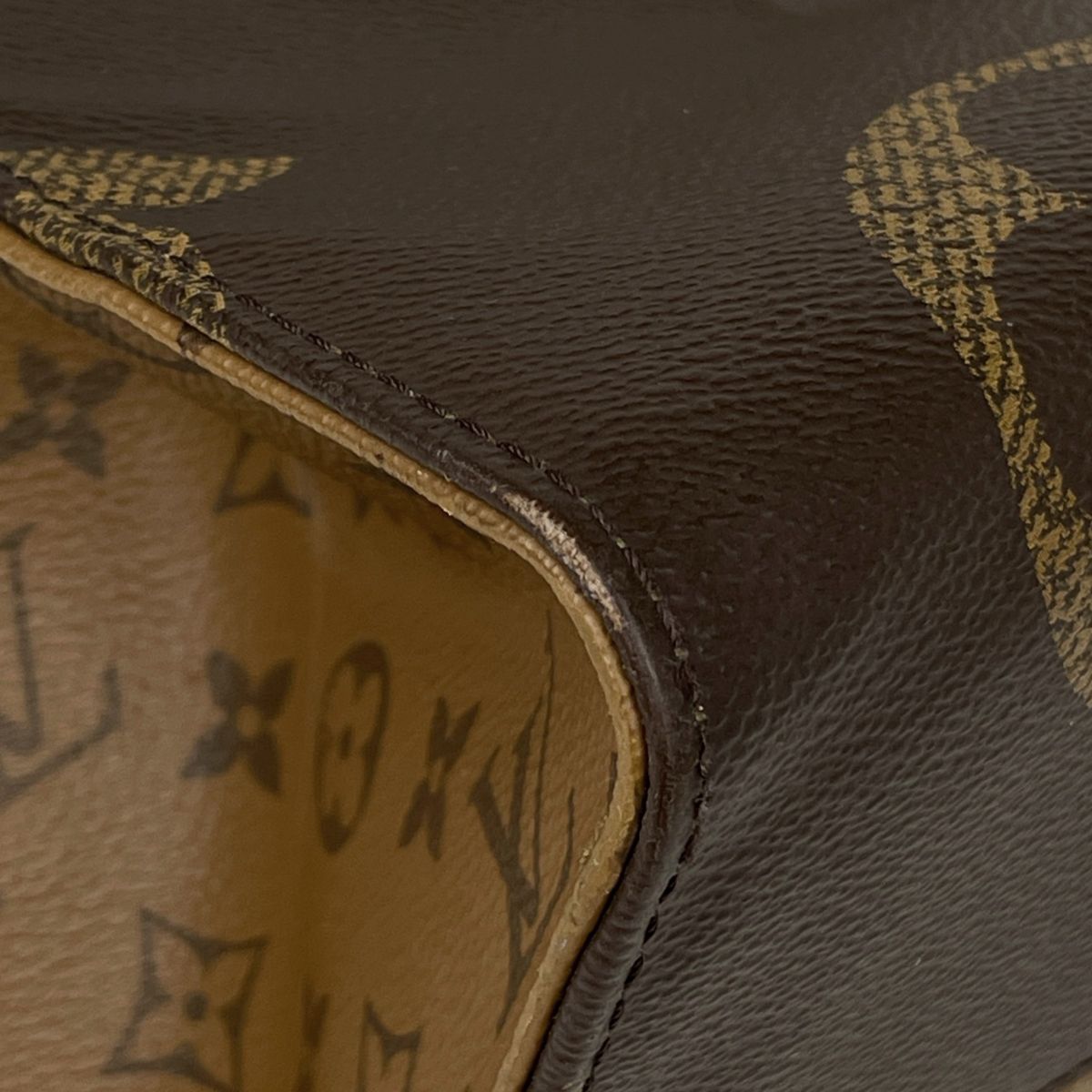 Louis Vuitton On The Go GM 2-Way Shoulder Bag Monogram Giant Tote Reverse Brown — view 3