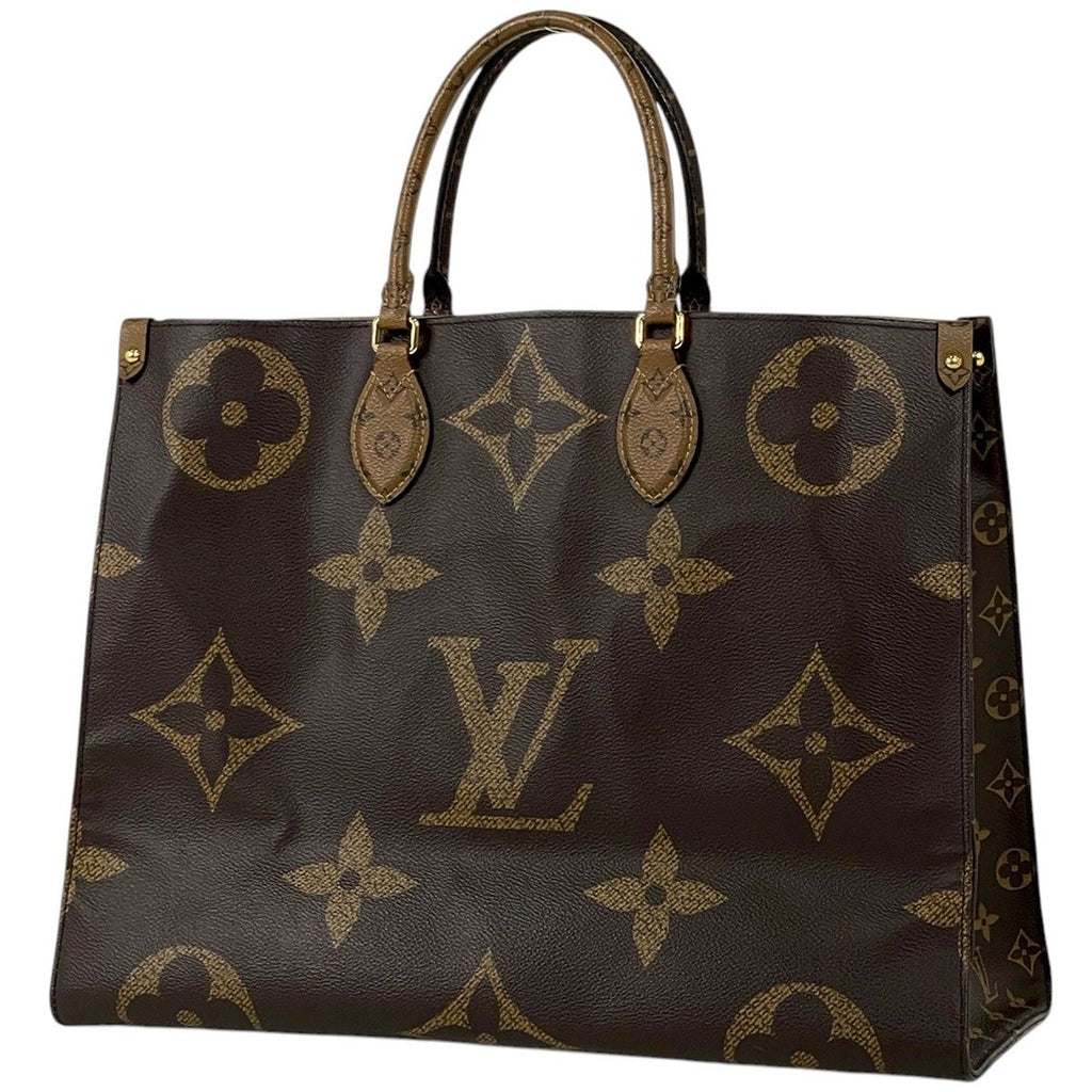Louis Vuitton On The Go GM 2-Way Shoulder Bag Monogram Giant Tote Reverse Brown