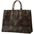 Louis Vuitton On The Go GM 2-Way Shoulder Bag Monogram Giant Tote Reverse Brown