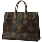 Louis Vuitton On The Go GM 2-Way Shoulder Bag Monogram Giant Tote Reverse Brown