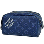 Louis Vuitton Mini Dopp Kit Monogram Heritage Leather Chien Blue Handbag