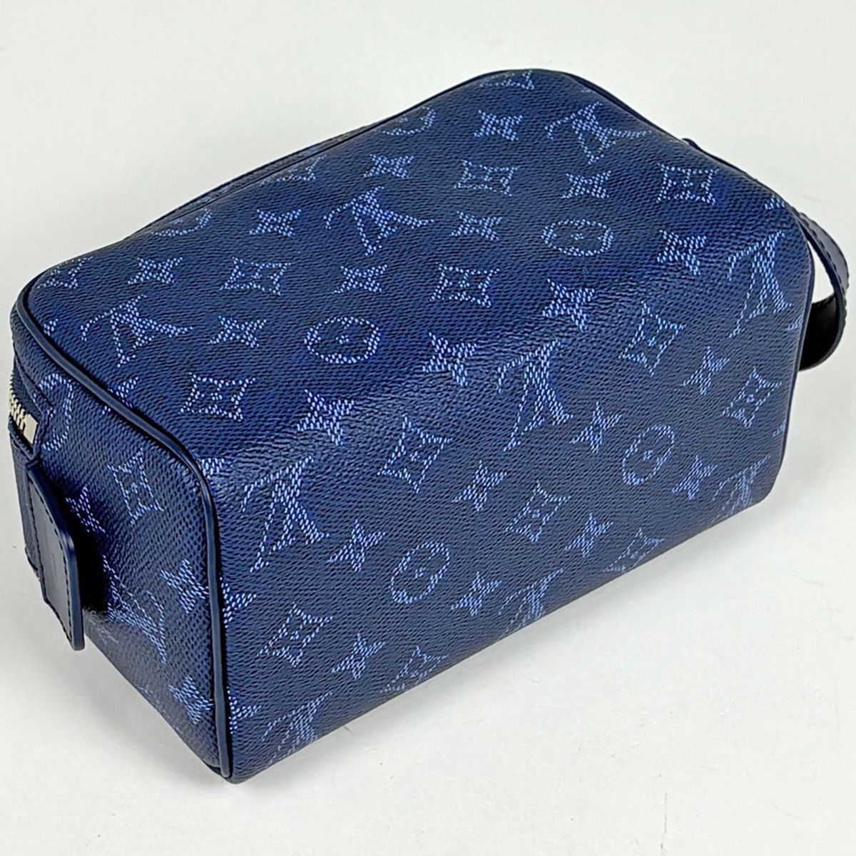 Louis Vuitton Mini Dopp Kit Monogram Heritage Leather Chien Blue Handbag — view 2