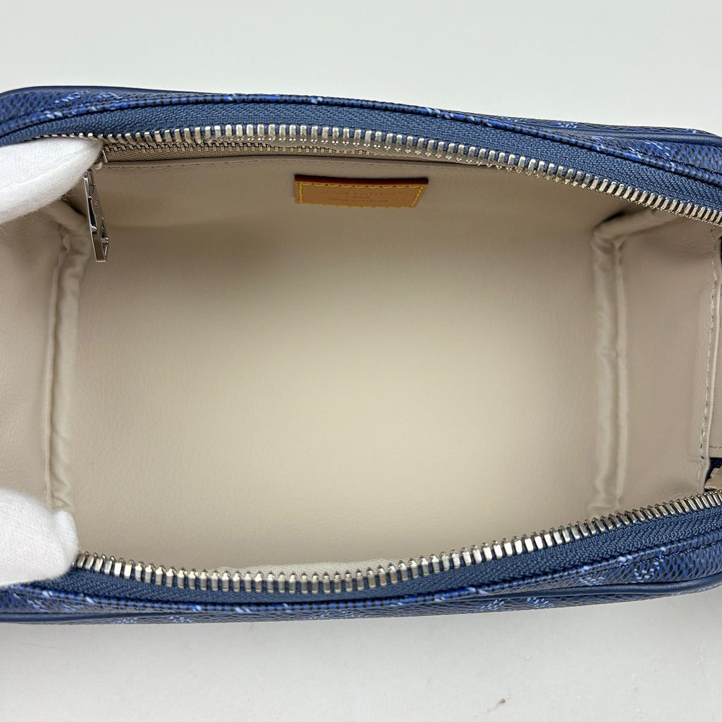 Louis Vuitton Mini Dopp Kit Monogram Heritage Leather Chien Blue Handbag — view 6