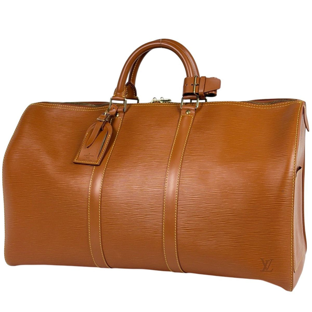 Louis Vuitton Keepall 50 Boston Bag Epi Cipango Gold