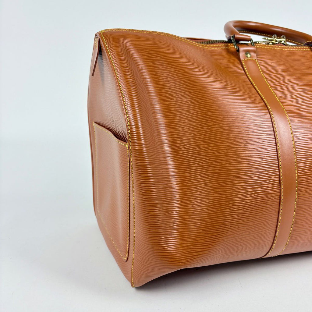 Louis Vuitton Keepall 50 Boston Bag Epi Cipango Gold — view 5