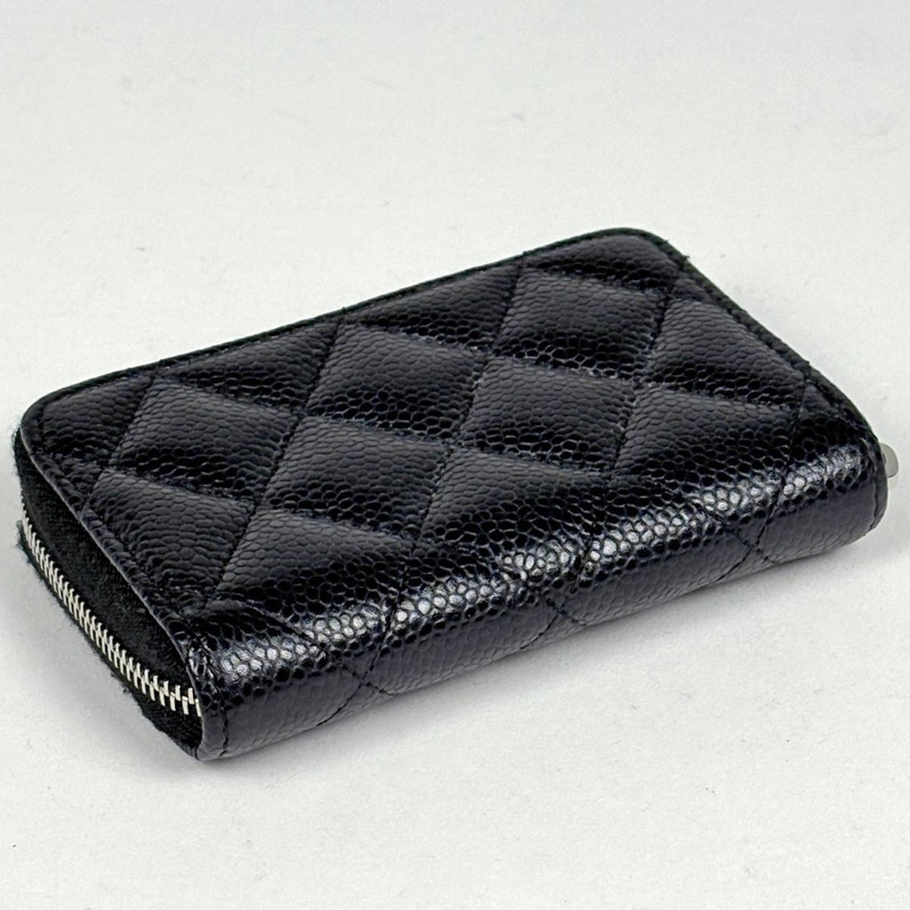 Chanel CC Logo Coin Case Card Caviar Leather Black — view 2