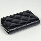 Chanel CC Logo Coin Case Card Caviar Leather Black — view 2