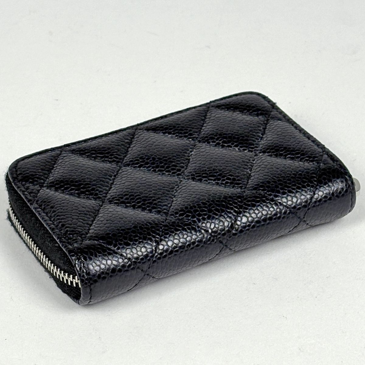 Chanel CC Logo Coin Case Card Caviar Leather Black — view 2