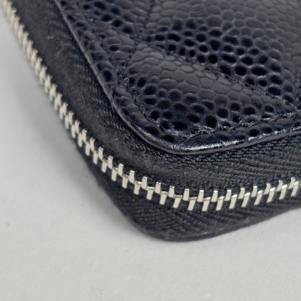 Chanel CC Logo Coin Case Card Caviar Leather Black — view 3