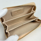 Chanel CC Logo Coin Case Card Caviar Leather Beige — view 7