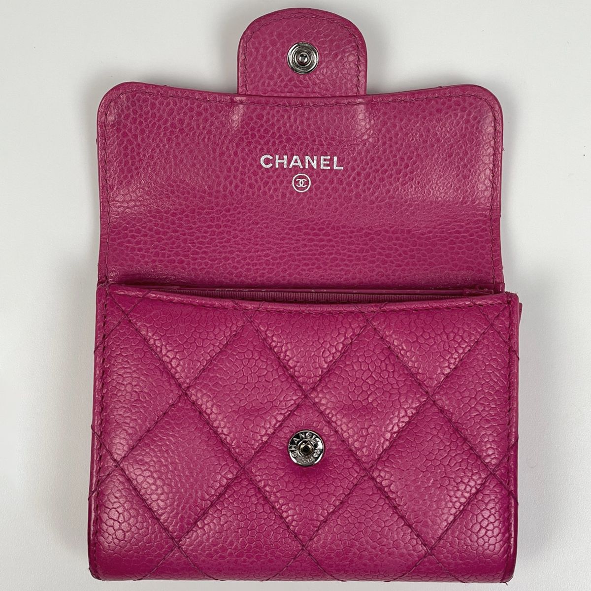 Chanel CC Logo Card Case Quilted Leather Pink — view 6