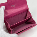 Chanel CC Logo Card Case Quilted Leather Pink — view 5