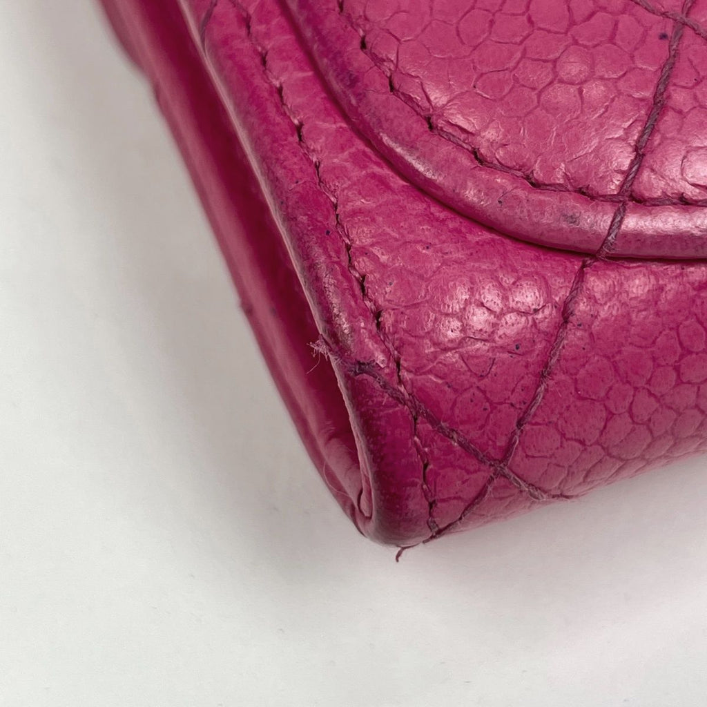 Chanel CC Logo Card Case Quilted Leather Pink — view 3