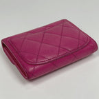 Chanel CC Logo Card Case Quilted Leather Pink — view 2