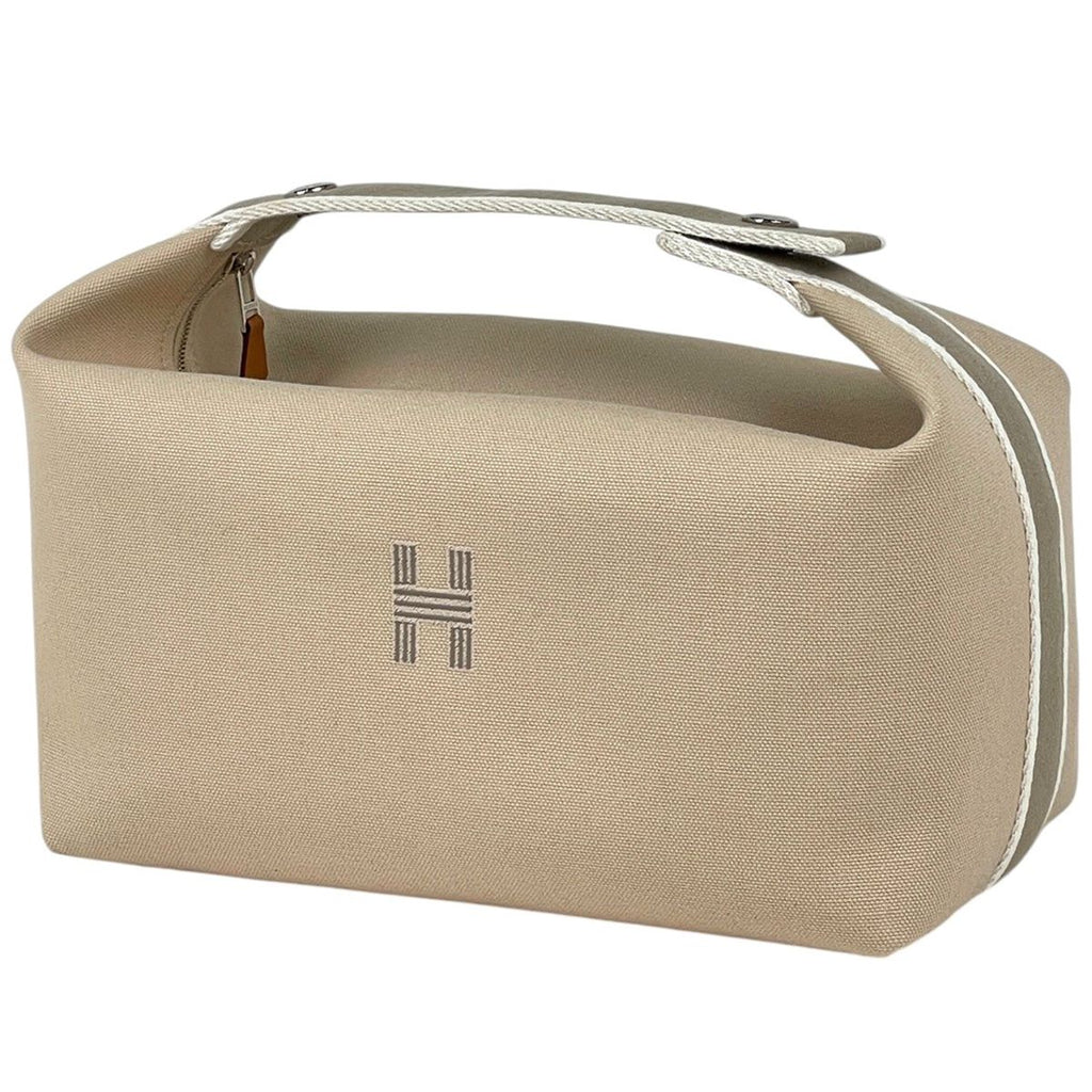 Hermes Bride-a-Brac GM Pouch Logo Handbag Cotton Beige