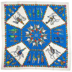 Hermes Carre 90 L'armee Imperiale Russe Russian Military Museum Scarf Silk Blue