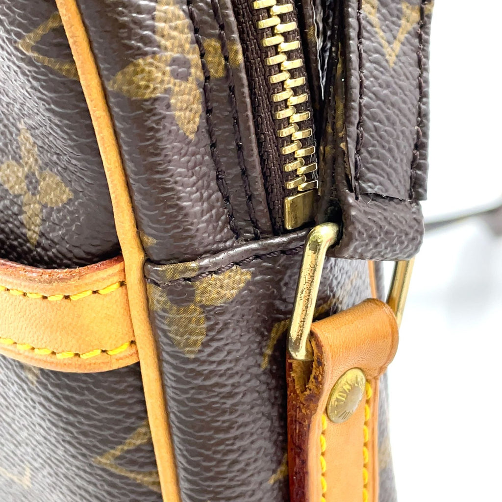 Louis Vuitton Danube Monogram Leather Brown Light Shoulder Bag Gold — view 7