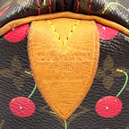 Louis Vuitton Speedy 25 Monogram Cherry Leather Brown Light Handbag Gold — view 4
