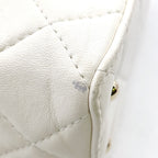 Chanel Quilted Small Box Random Lambskin White Chain Shoulder Bag Gold — view 8