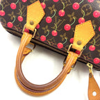Louis Vuitton Speedy 25 Monogram Cherry Leather Brown Light Handbag Gold — view 9