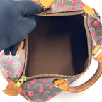 Louis Vuitton Speedy 25 Monogram Cherry Leather Brown Light Handbag Gold — view 3