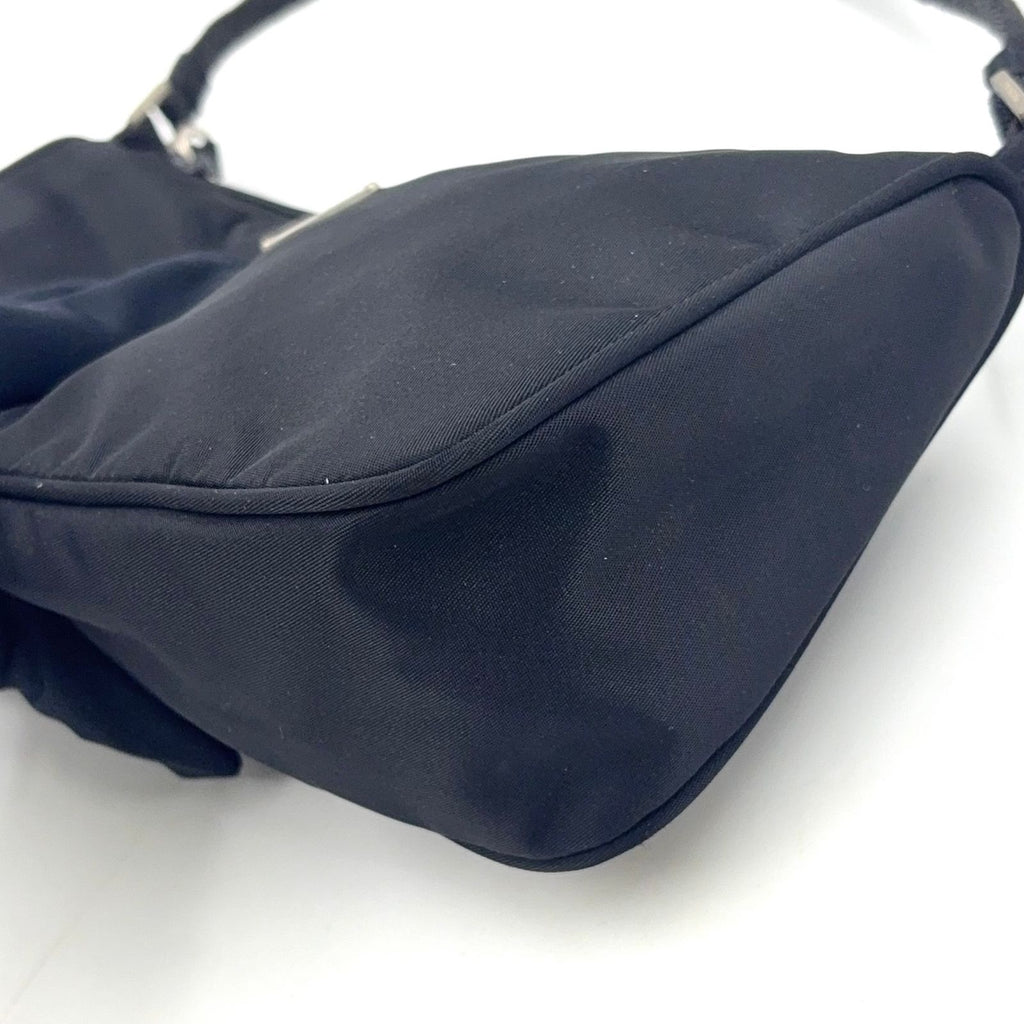 Prada Tessuto Nylon Black Mini Handbag Silver — view 7