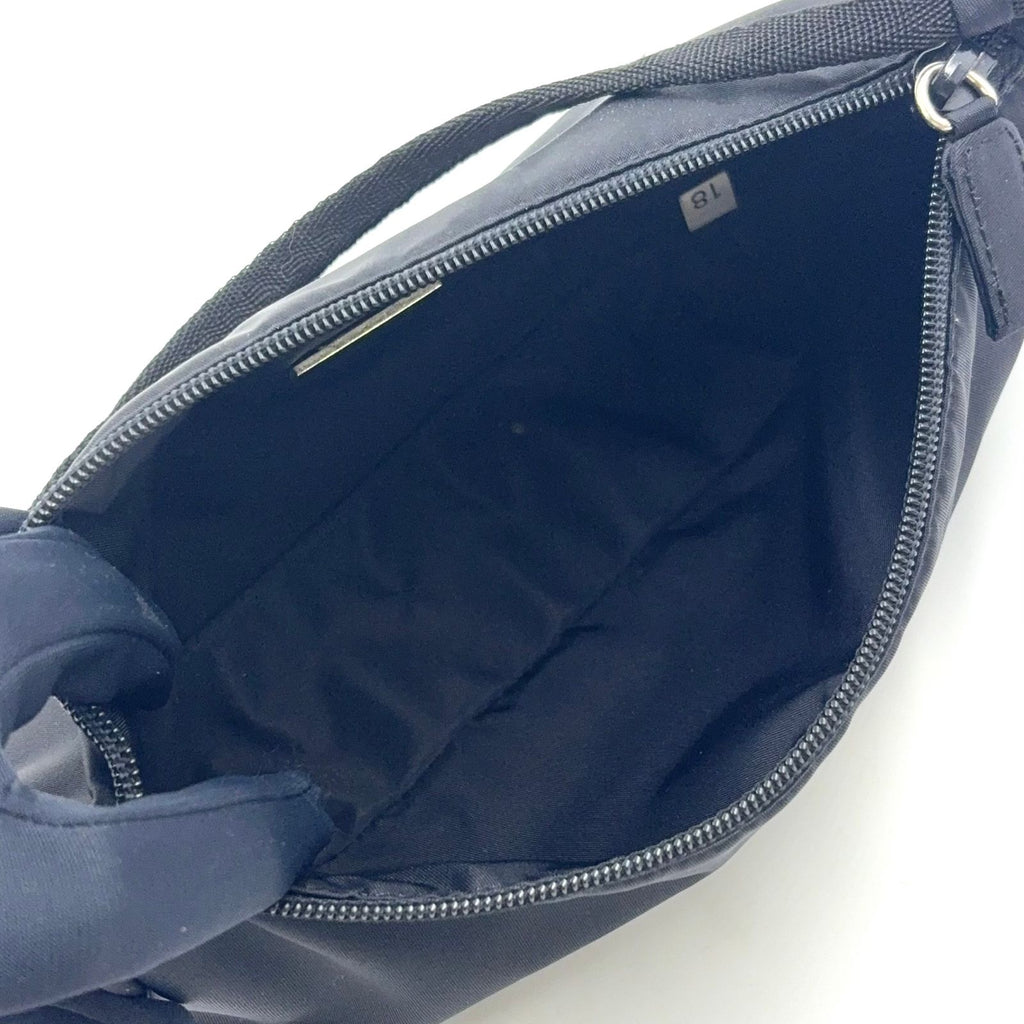 Prada Tessuto Nylon Black Mini Handbag Silver — view 3